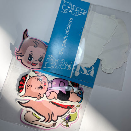 Six pack Monsa stickers